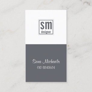 Two Tone Monogram Business Card