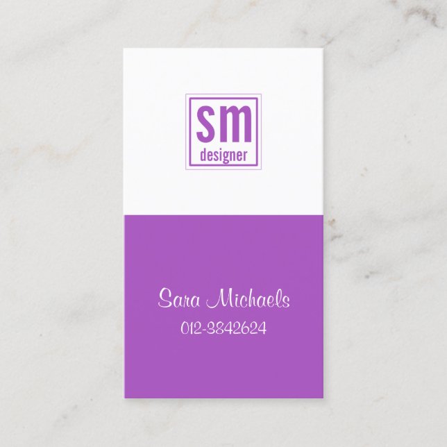 Two Tone Monogram Business Card (Front)
