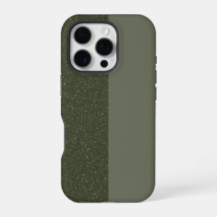 Two-Tone Moss Glitter iPhone 16 Case – Customise
