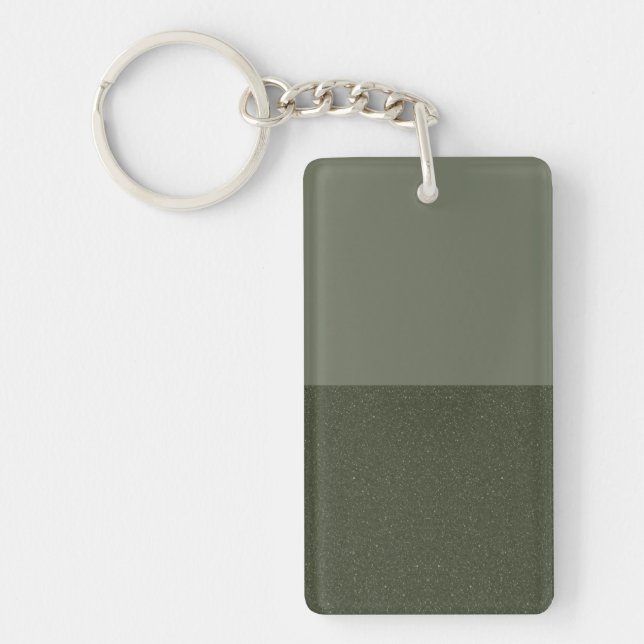 Two-Tone Moss Green Acrylic Keychain – Horizontal (Front)