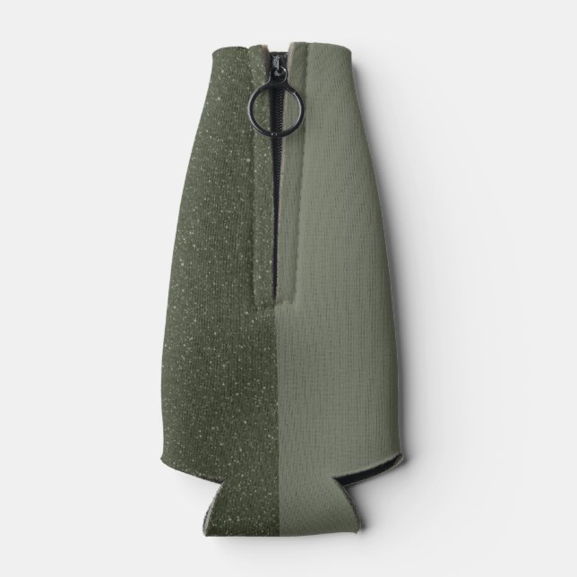 Two-Tone Moss Green Bottle Cooler – Customisable (Back)