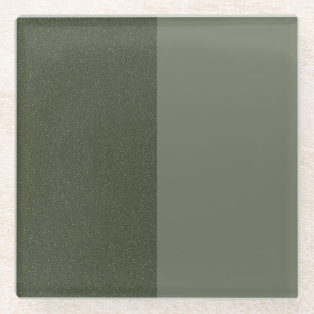 Two-Tone Moss Green Coaster – Customisable (Front)