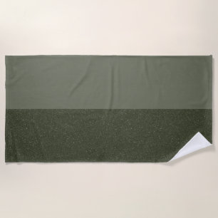 Two-Tone Moss Green Custom Beach Towel