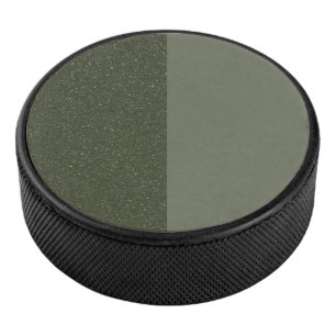 Two-Tone Moss Green Custom Hockey Puck