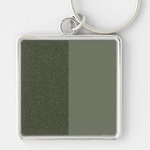 Two-Tone Moss Green Custom Keychain