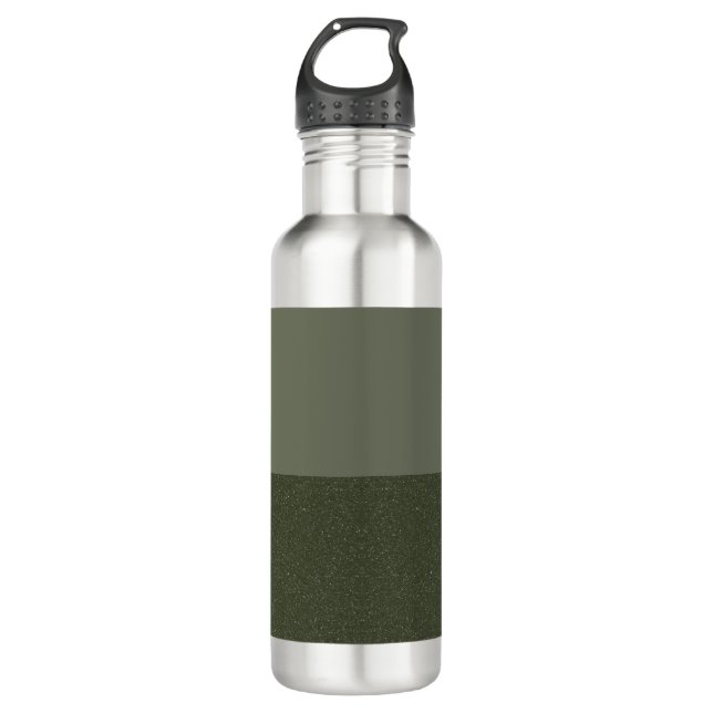 Two-Tone Moss Green Custom Water Bottle (Front)