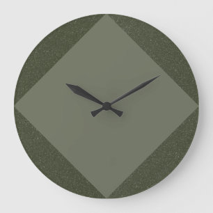 Two-Tone Moss Green Diamond Clock