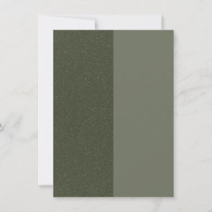Two-Tone Moss Green Flat Announcement Card Custom