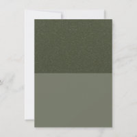 Two-Tone Moss Green Flat Announcement Card Custom