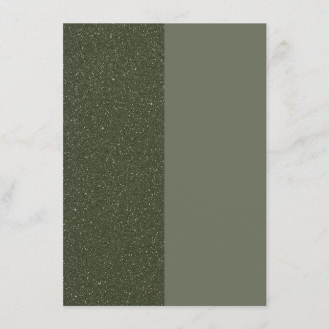 Two-Tone Moss Green Flat Menu Card – Customisable (Front)