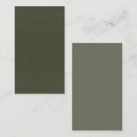 Two-Tone Moss Green Flat Note Card – Customisable