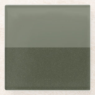 Two-Tone Moss Green Glass Coaster – Customisable