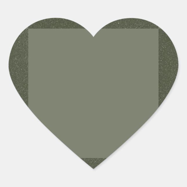 Two-Tone Moss Green Heart Sticker (Front)