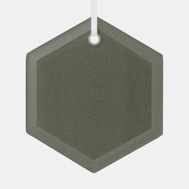 Two-Tone Moss Green Hex Ornament – Customisable (Front)