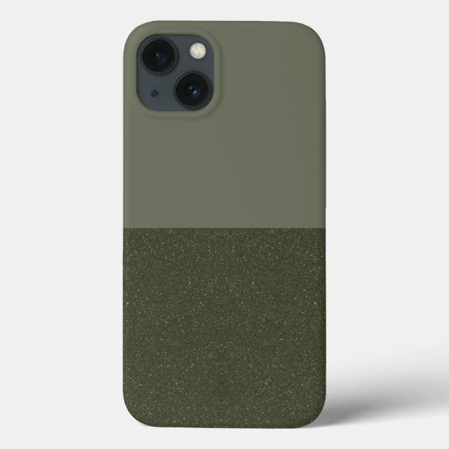 Two-Tone Moss Green iPhone 13 Case – Customisable (Back)