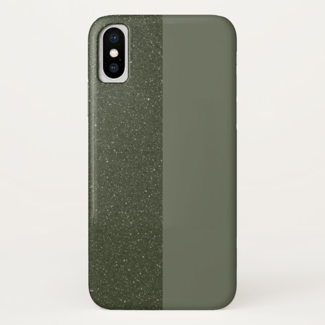 Two-Tone Moss Green iPhone X Case – Customisable (Back)
