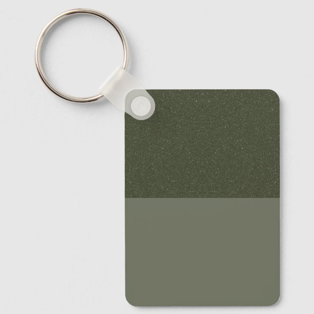 Two-Tone Moss Green Keychain Tag – Customisable (Front)