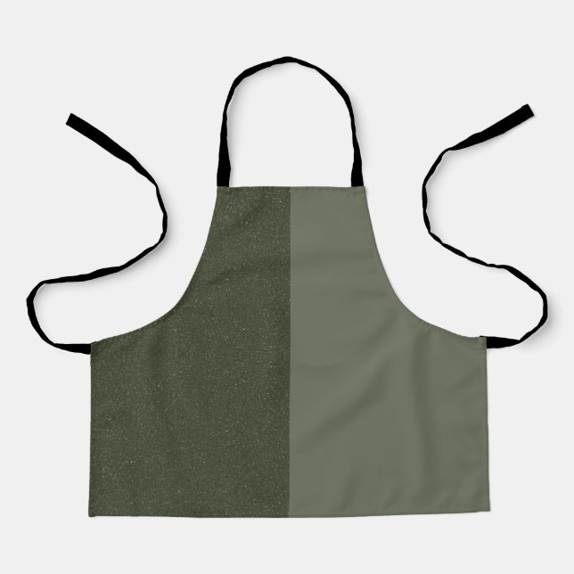 Two-Tone Moss Green Kids Apron – Customisable (Front)