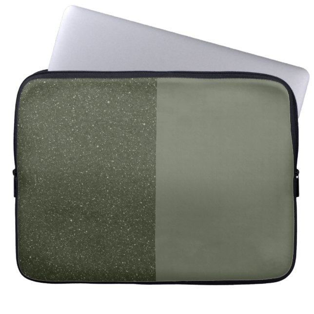 Two-Tone Moss Green Laptop Sleeve – Customisable (Front)