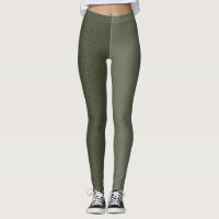 Two-Tone Moss Green Leggings (Matte + Textured)