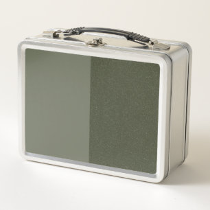 Two-Tone Moss Green Metal Lunchbox