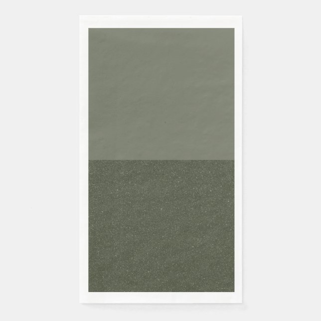 Two-Tone Moss Green Modern Napkin – Customisable (Front)