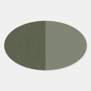Two-Tone Moss Green Oval Sticker – Customisable