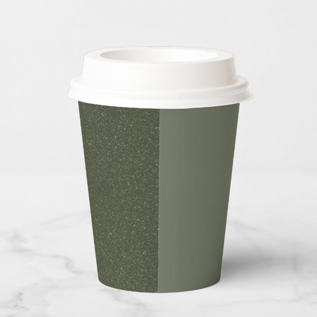 Two-Tone Moss Green Paper Cup – Customisable (Right)