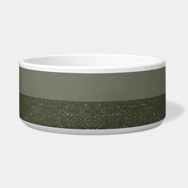 Two-Tone Moss Green Pet Bowl – Customisable (Front)