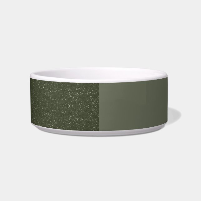 Two-Tone Moss Green Pet Bowl – Customisable Design (Front)