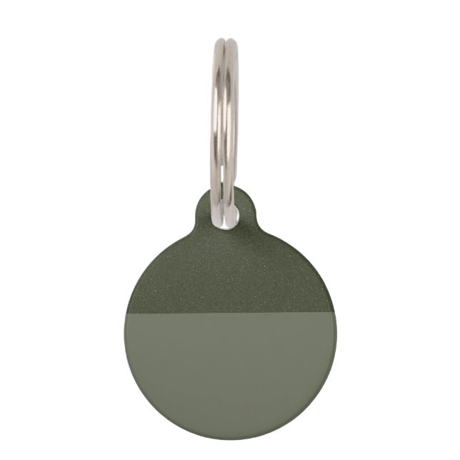 Two-Tone Moss Green Round Pet Tag – Customisable (Front)