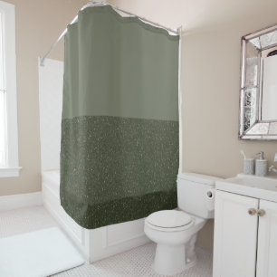 Two-Tone Moss Green Shower Curtain – Customisable