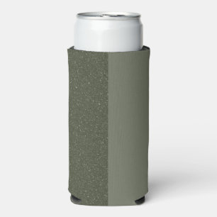 Two-Tone Moss Green Slim Can Cooler – Customisable
