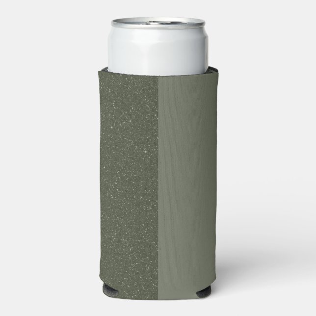 Two-Tone Moss Green Slim Can Cooler – Customisable (Seltzer Front)