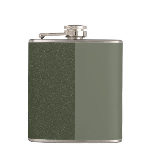 Two-Tone Moss Green Vinyl Wrapped Flask - Custom