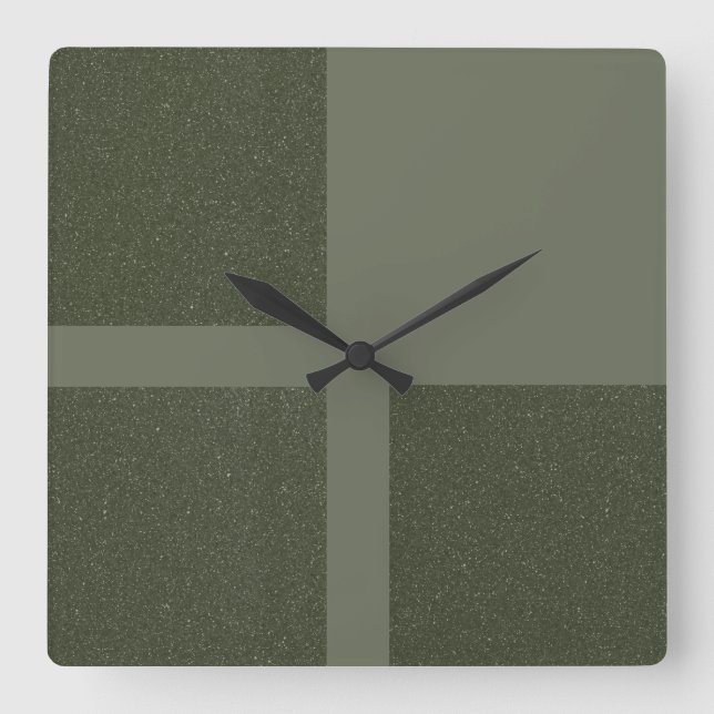 Two-Tone Moss Green Wall Clock (Front)