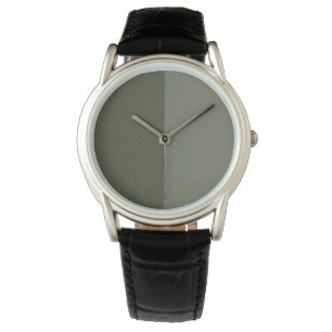 Two-Tone Moss Green Watch – Customisable Gift