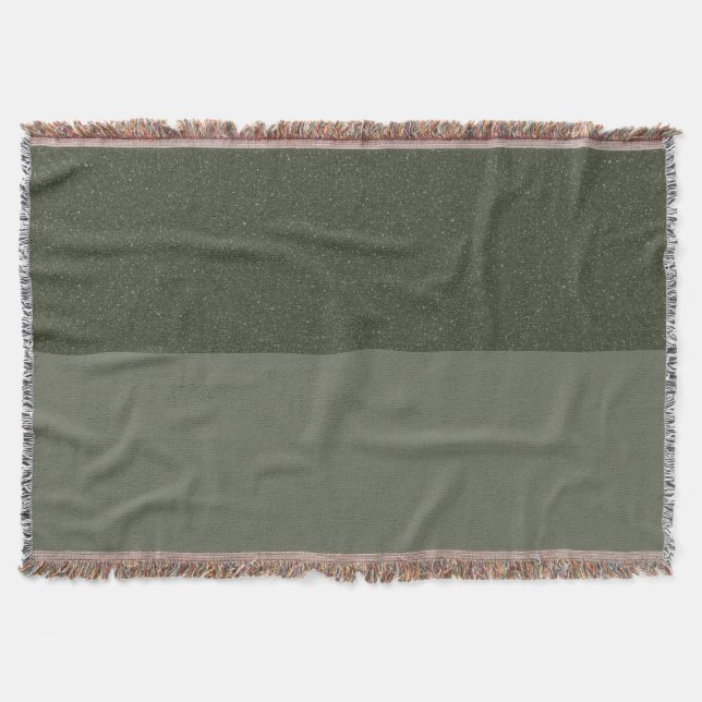 Two-Tone Moss Green Woven Blanket – Customisable (Front)