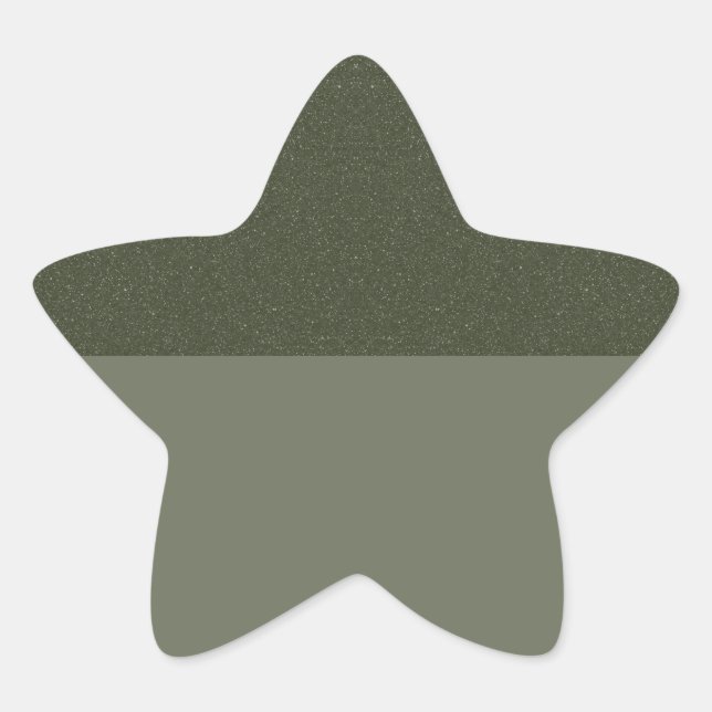 Two-Tone Moss Star Sticker – Customisable (Front)