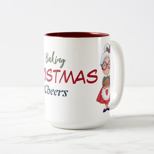 Two-tone Mrs. Claus Christmas Mug (Front Right)