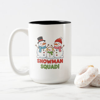 Two-Tone Mug, 15 oz Snowman Family Coffee Mug