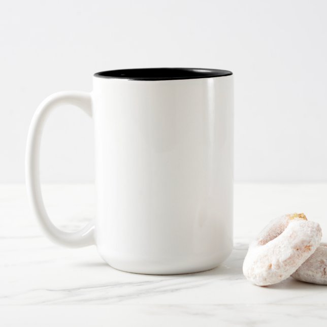 Two-Tone Mug, 15 oz Two-Tone Coffee Mug (With Donut)