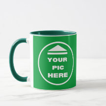 Two-Tone Mug - Add Image 11 oz White Hunter Green