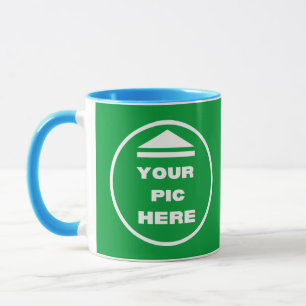 Two-Tone Mug - Add Image 11 oz White Light Blue