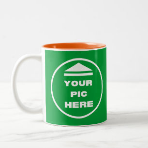 Two-Tone Mug - Add Your Image 11 oz White Orange