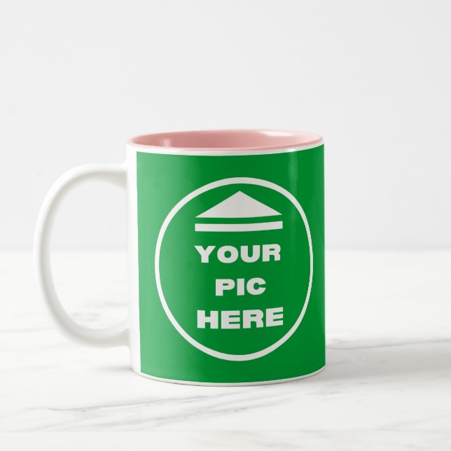 Two-Tone Mug - Add Your Image 11 oz White Pink (Left)