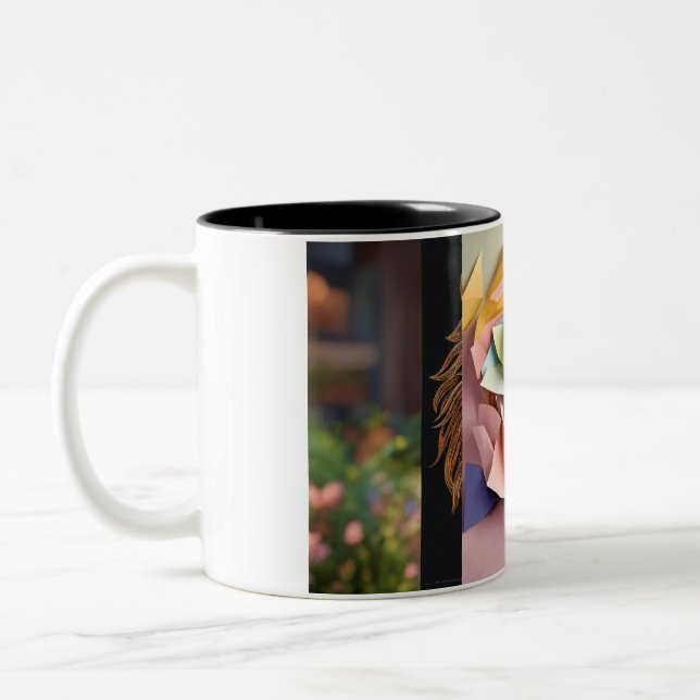 Two-Tone Mug Beautiful Lion sketch Print (Left)