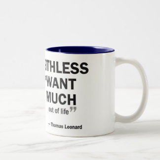 Two-tone mug - 'Coaching is worthless to those...'