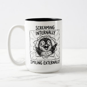 Two-Tone Mug - Grumpy Penguin Coffee Joy
