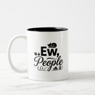 Two-Tone Mug Introvert Coffee Lovers Art
